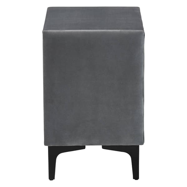 Baxton Studio Etienne Modern Slate Velvet Nightstand