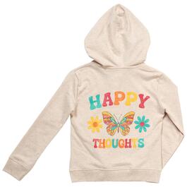 Girls &#40;7-16&#41; Sweet Butterfly Happy Thoughts Butterfly Zip Hoodie