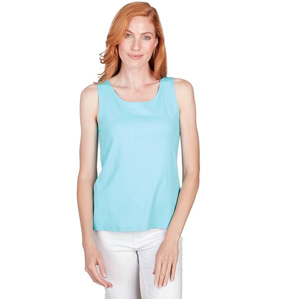 Womens Ruby Rd. Garden Variety Knit Scoop Neck Solid Tank Top - image 
