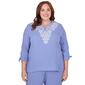 Plus Size Alfred Dunner Summer Breeze Embroidered Yoke Gauze Top - image 1