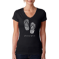 Womens LA Pop Art Beach Bum Word Art V-Neck T-Shirt - image 1