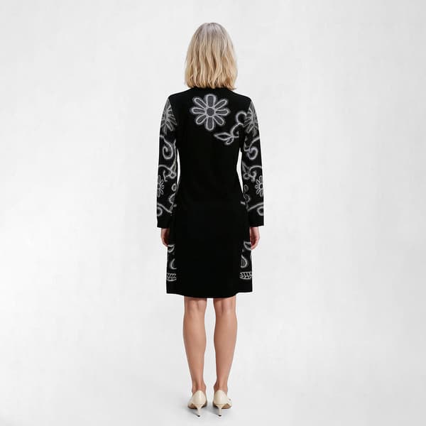 Womens Birch Long Sleeve Floral Sweater Jacket Dress