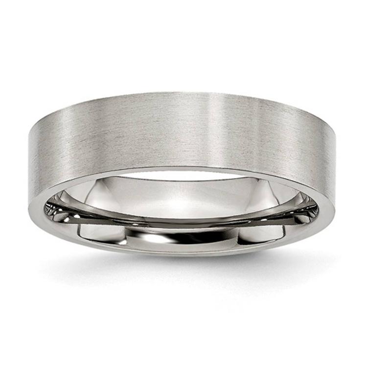 Mens Gentlemen's Classics(tm) Stainless Steel Flat 6mm Brushed Band