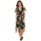 Womens Ellen Weaver Chiffon Floral High Low Hem Dress- Poppy - image 1