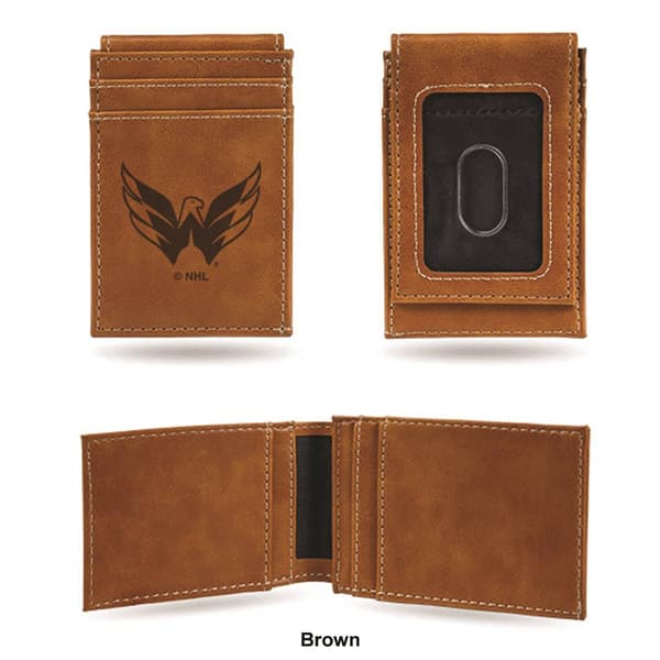 Mens NHL Washington Capitals Faux Leather Front Pocket Wallet
