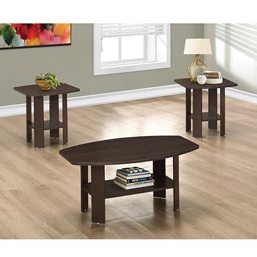 Monarch Specialties Set of 3 Tables - Cappuccino - image 