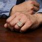 Mens Lynx Gold-Tone Ion Plated Cubic Zirconia Eagle Ring - image 2