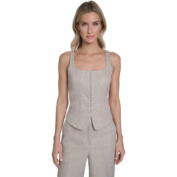 Womens Calvin Klein Sleeveless Zipper Front Textured Vest