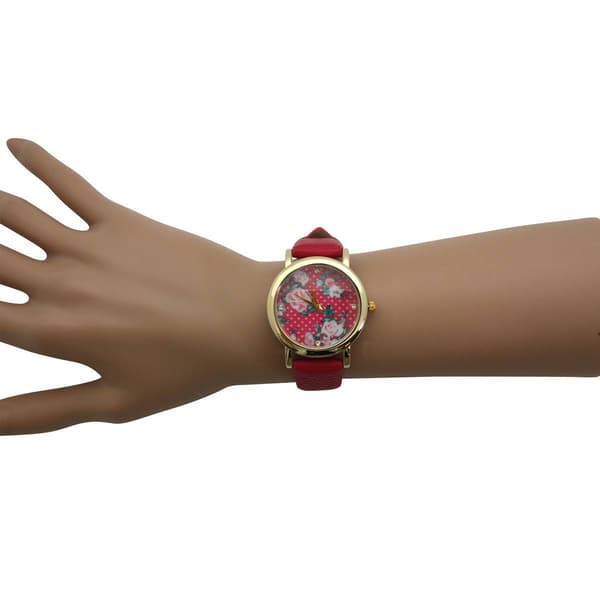 Womens Olivia Pratt&#8482; Solid Colors w/ Flower Details Watch -514265
