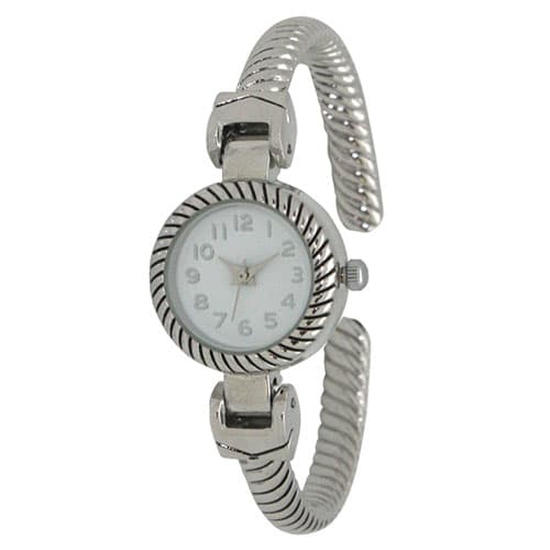 Womens Olivia Pratt Ribbed Cuff Watch - 17063SILVER - image 