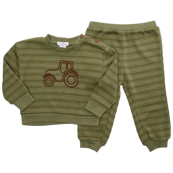 Baby Boy (12-24M) Quiltex Tractor 2pc. Sweater Set - image 