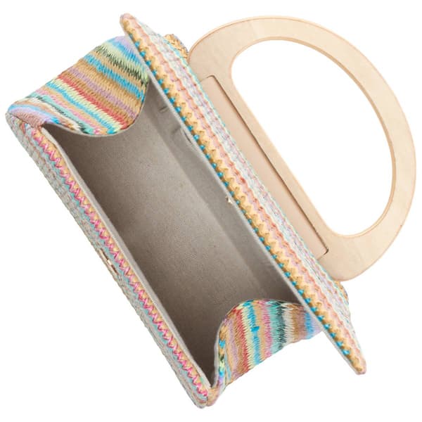 D''Margeaux Bright Straw Stripes Evening Bag