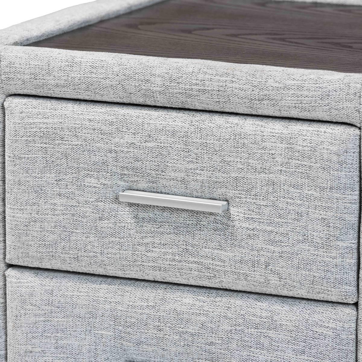 Baxton Studio Cadmus Modern Channel Tufted Fabric Nightstand