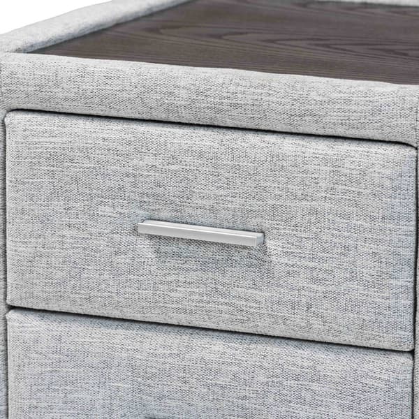 Baxton Studio Cadmus Modern Channel Tufted Fabric Nightstand