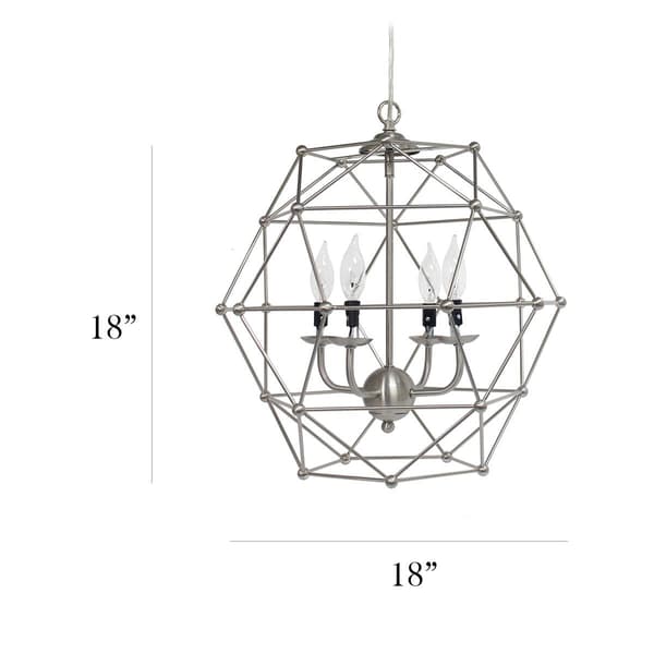Elegant Designs Industrial 4 Bulb Hexagon Pendant Light