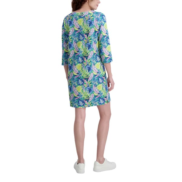 Womens Stella Parker 3/4 Sleeve Tropical UPF Shift Dress