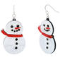 Resin Snowman Drop Earrings - image 1