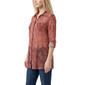 Womens NY Collection Roll Tab Sleeve Paisley Mesh Tunic Blouse - image 3
