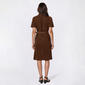 Womens Vivid Aura Short Sleeve Corduroy Belted Sheath Dress - image 2