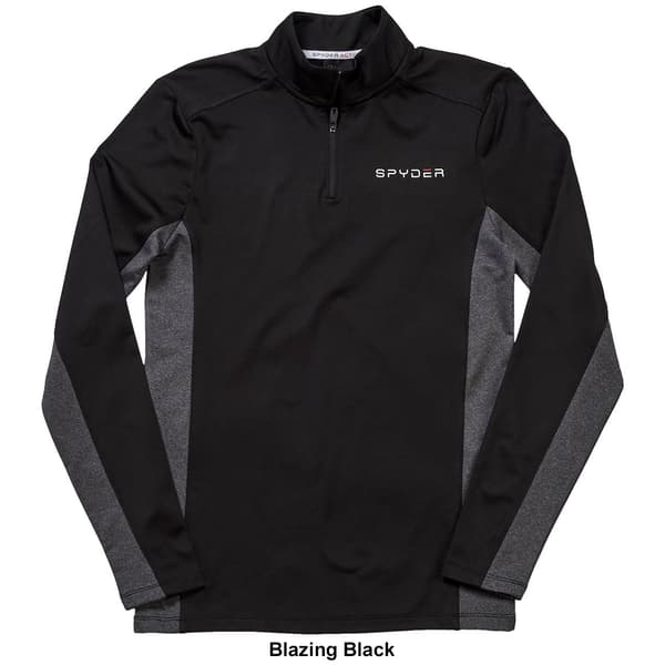 Mens Spyder Long Sleeve 1/4 Zip Color Block Jersey Tee