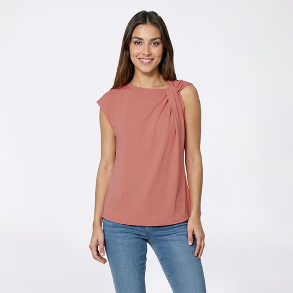 Womens Nautica Solid Twist Neck Knit Blouse - image 