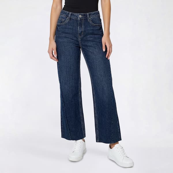Womens Royalty Mid Rise Fashion Wide Leg Jeans w/ Side Seaming - image 