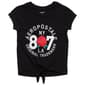 Girls (7-16) Aeropostale Cap Sleeve 87 Rose Tie Front Tee - image 1