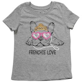 Girls(4-6x) Tales &amp; Stories Short Sleeve Frenchie Love Screen Tee
