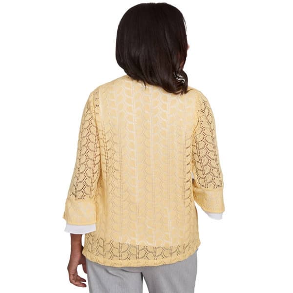 Petite Alfred Dunner Dress Code Pointelle Two In One Top