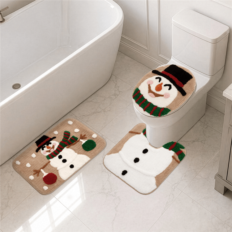 Avanti Mr. Snowman 3pc. Contour Rug Set