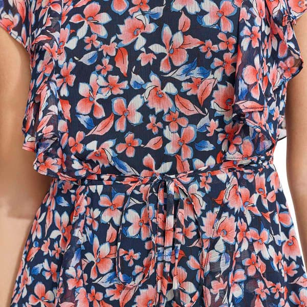 Womens Tommy Hilfiger Flutter Sleeve V-Neck Fit & Flare Dress