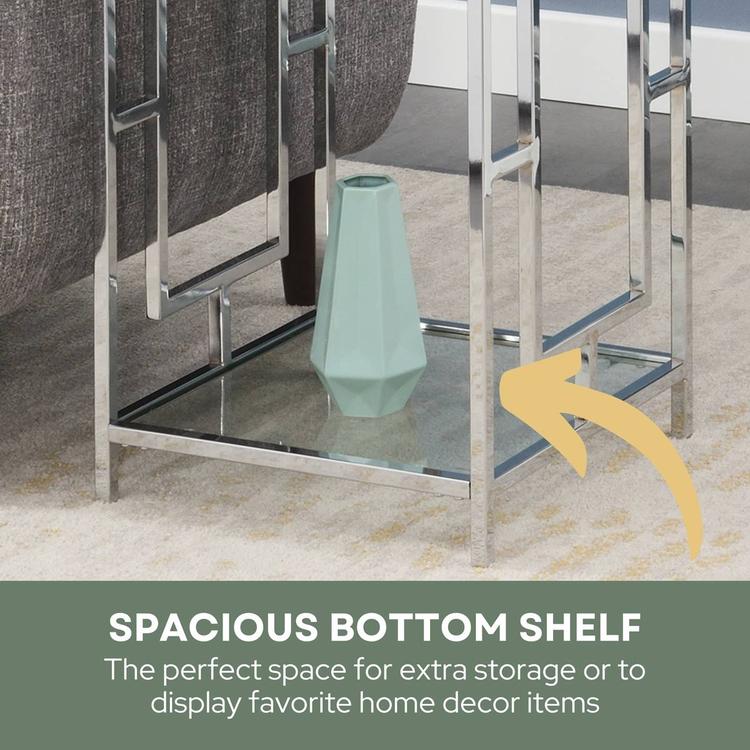 Convenience Concepts Town Square Chrome End Table