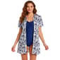 Womens J Valdi Costa Short Sleeve Zip Hoodie Swim Cover Up - image 3
