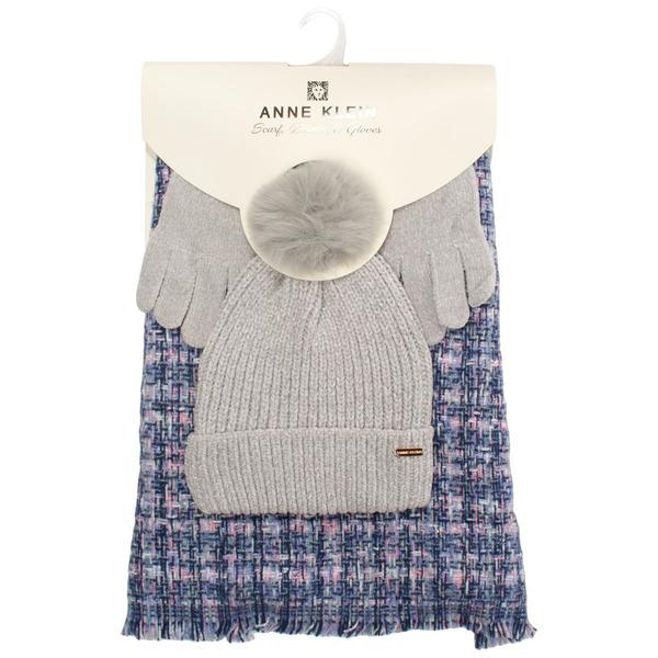Womens Anne Klein 3pc. Basketweave Cold Weather Set - image 