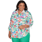 Plus Size Alfred Dunner Resort Living Tie Sleeve Floral Blouse - image 3