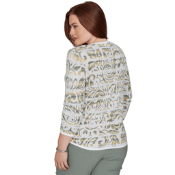 Womens Alfred Dunner Provence Paisley Stripe Sweater