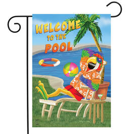 Welcome to the Pool Summer Garden Flag
