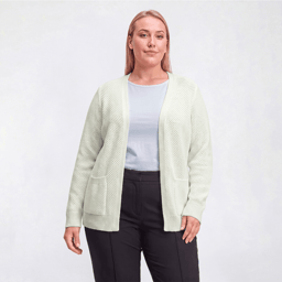 Plus Size Napa Valley Long Sleeve Chenille Open Front Cardigan