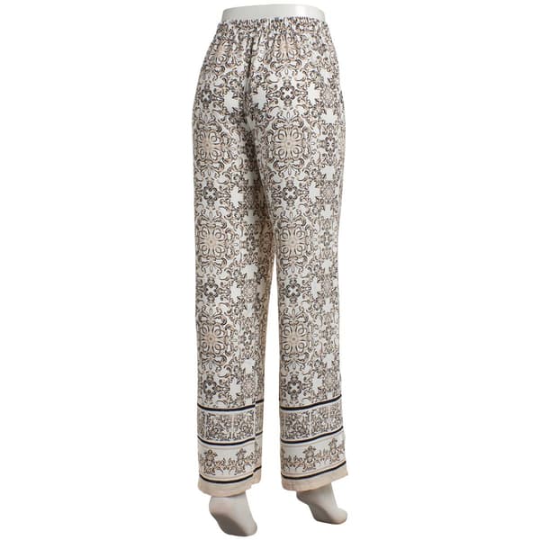 Juniors A. Byer Border Print Pull On Wide Leg Pants