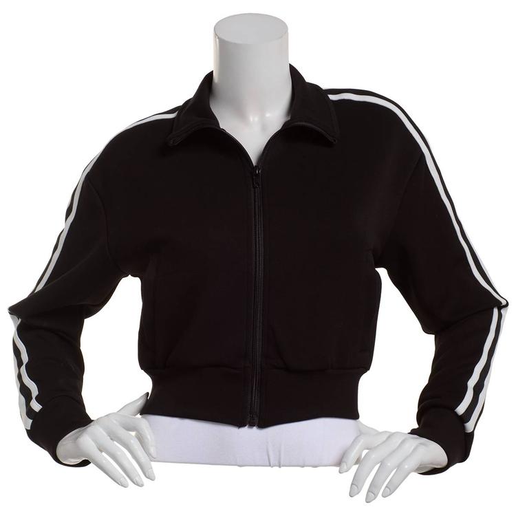 Juniors Love Tree Side Stripe Soft Cropped Zip Up Hoodie