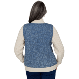 Petite Alfred Dunner Tuscany Mixed Media Denim Quilted Jacket
