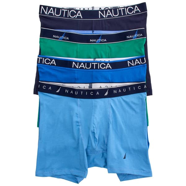 Mens Nautica 4pk. Boxer Briefs - Blue/Green