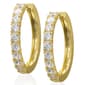 14kt. Gold Plated & CZ Outer Hoop Earrings - image 1