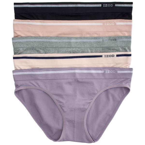 Womens IZOD(R) 5pk. Seamless Bikini Panties IZ70186BV - image 
