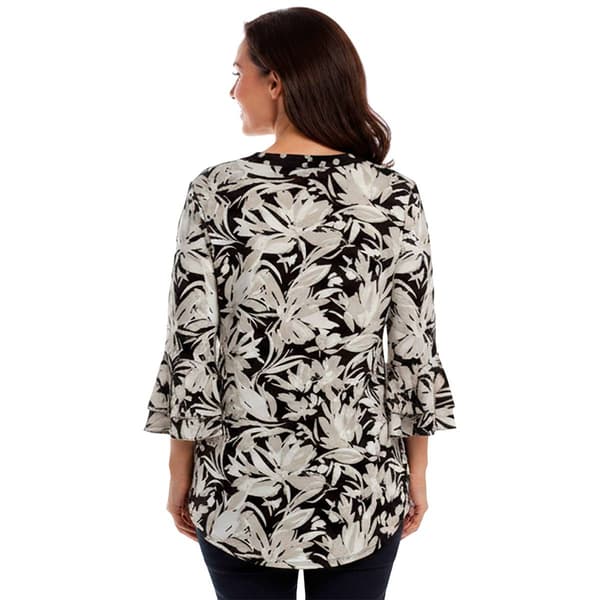 Petite Kasper 3/4 Sleeve Abstract Floral Blouse