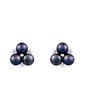 Splendid Pearls Black Cluster Pearl Sterling Silver Earrings - image 2