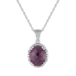 Gemstone Classics&#40;tm&#41; Ruby & Diamond Pendant in Silver