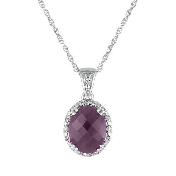 Gemstone Classics&#40;tm&#41; Ruby & Diamond Pendant in Silver - image 