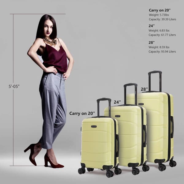DUKAP Sense Lightweight Hardside Spinner 3pc. Luggage Set