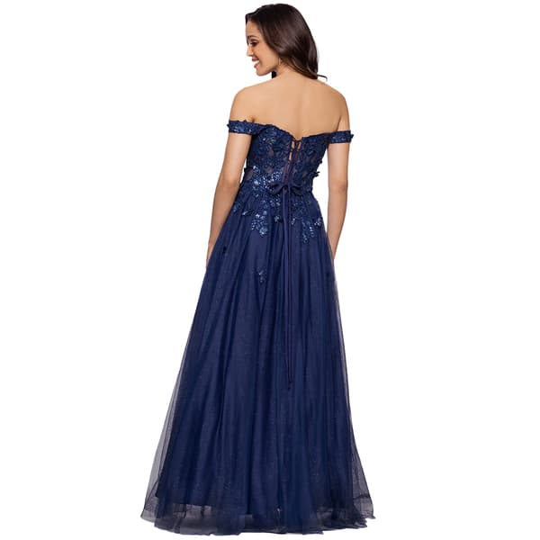 Juniors Blondie Nites Off the Shoulder Butterfly A-Line Dress